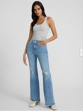 Express Light Blue Distressed Flare Jeans for Women - Brand new with tag